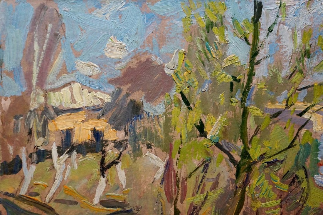 Oil painting House over the river Kokin Mikhail Alexandrovich - 3