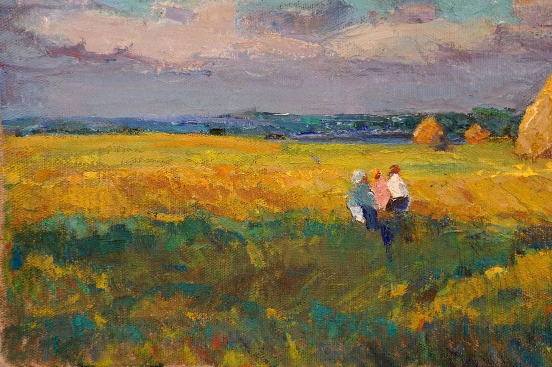 Oil painting People in the field Sevastyanov Viktor Grigorievich - 2