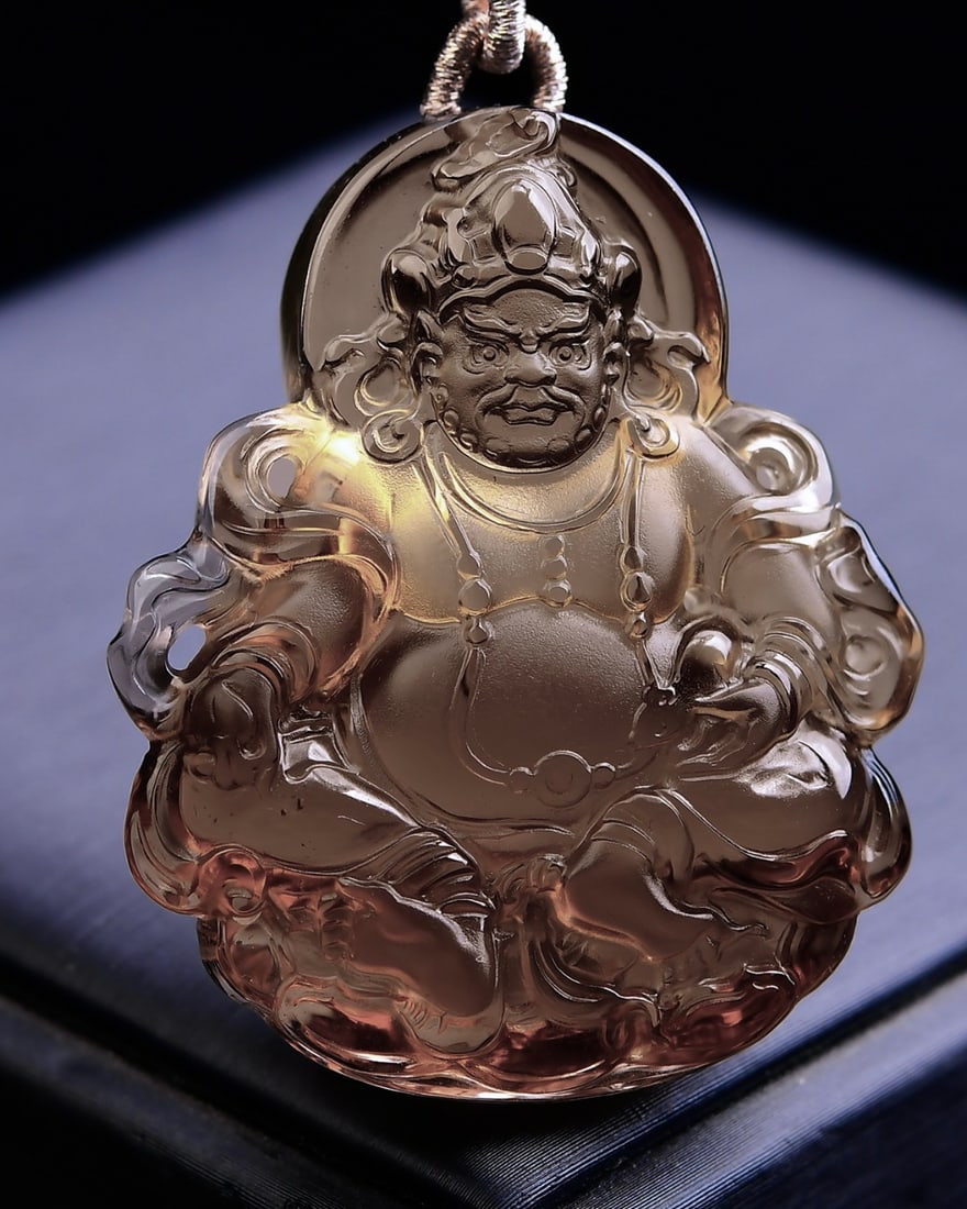 Citrine Hand-Carved Yellow Jambhala Pendant: Title: Citrine Hand-Carved Yellow Jambhala Pendant Origin: Chinese Date/Period: After2025 Materials: Citrine Dimensions: 49x40x13(mm) 1.93x1.57x0.51(inches) Weight 0.09 lbs/40.3g Reserve: $299.00 Shi