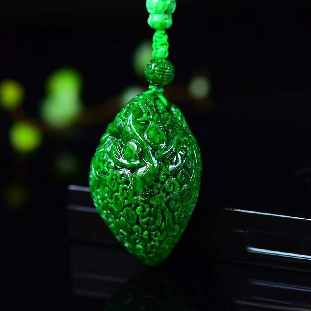 108 Beads Natural Green Jadeite Necklace & Pendant w Certificate - 5