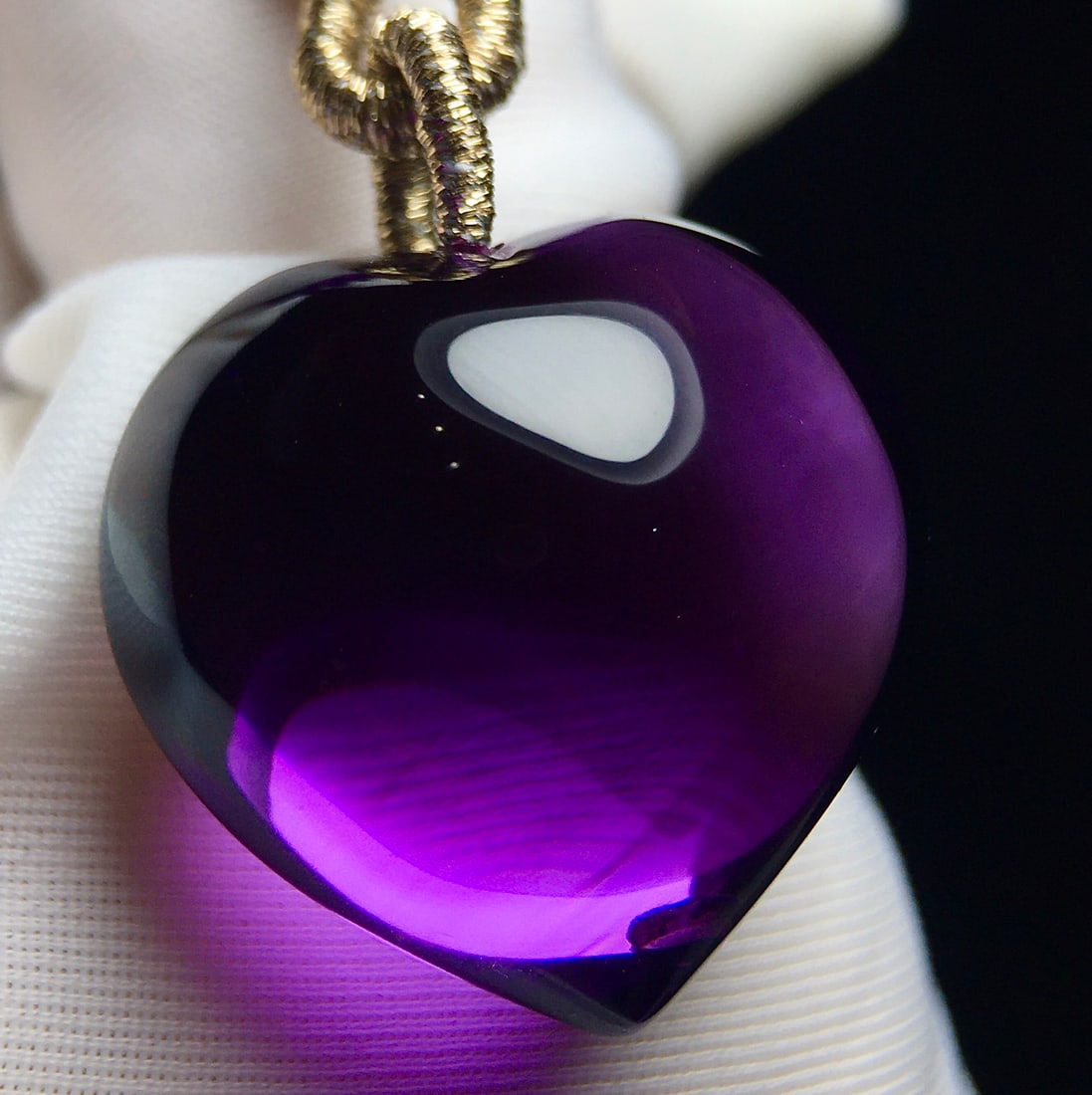 Amethyst Heart-shaped Pendant & Amethyst Necklace w Certificate - 6