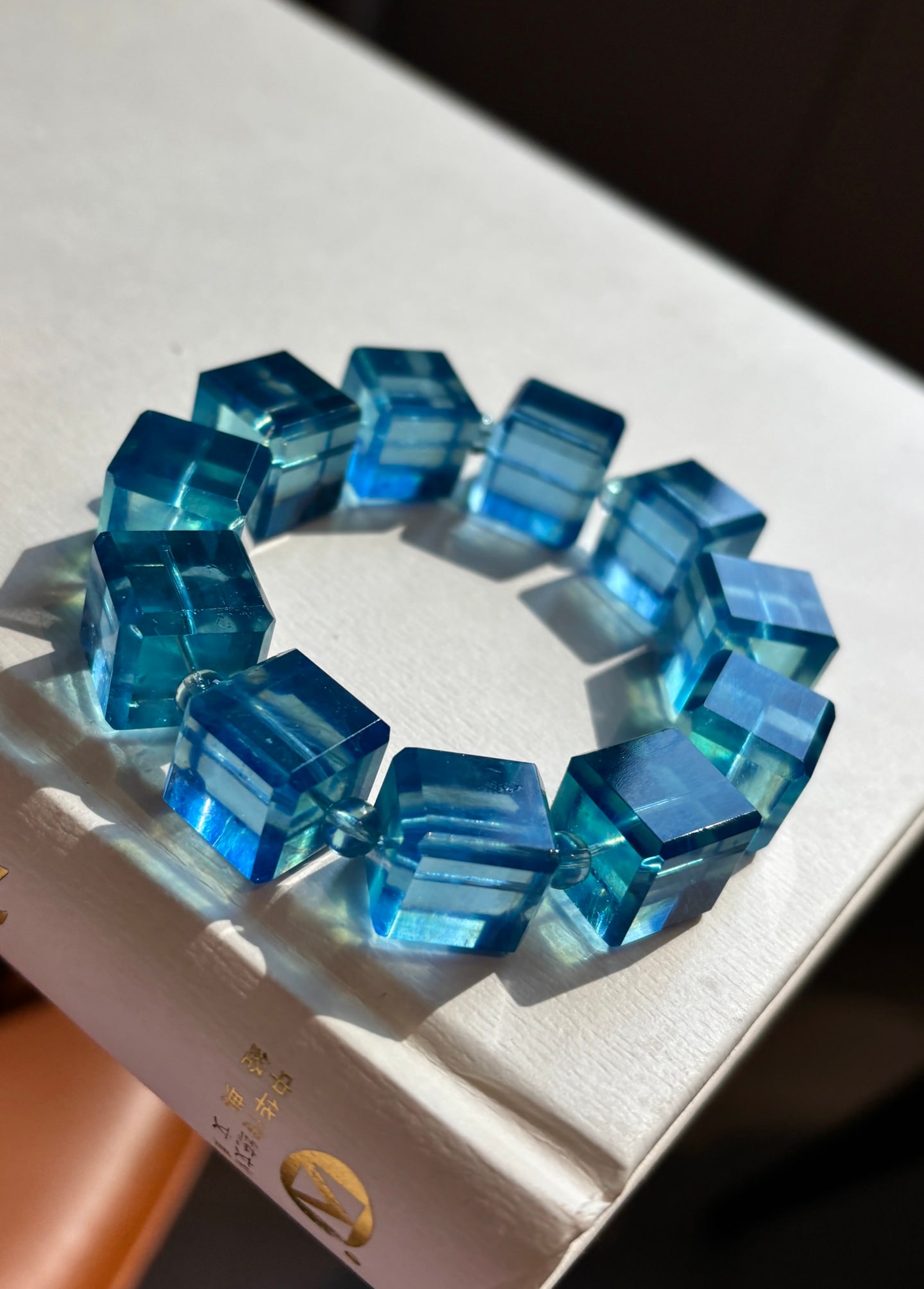 Natural Aquamarine Bracelet Bangle w Certificate - 2