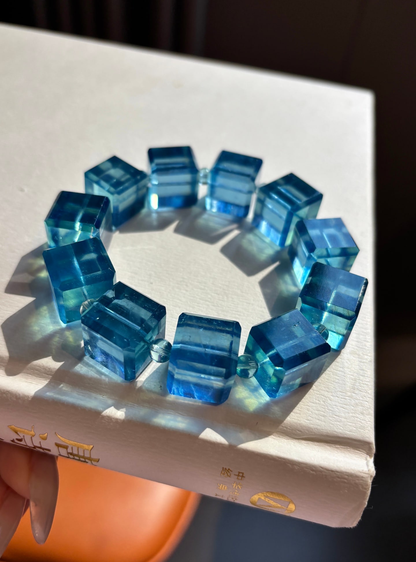 Natural Aquamarine Bracelet Bangle w Certificate - 4