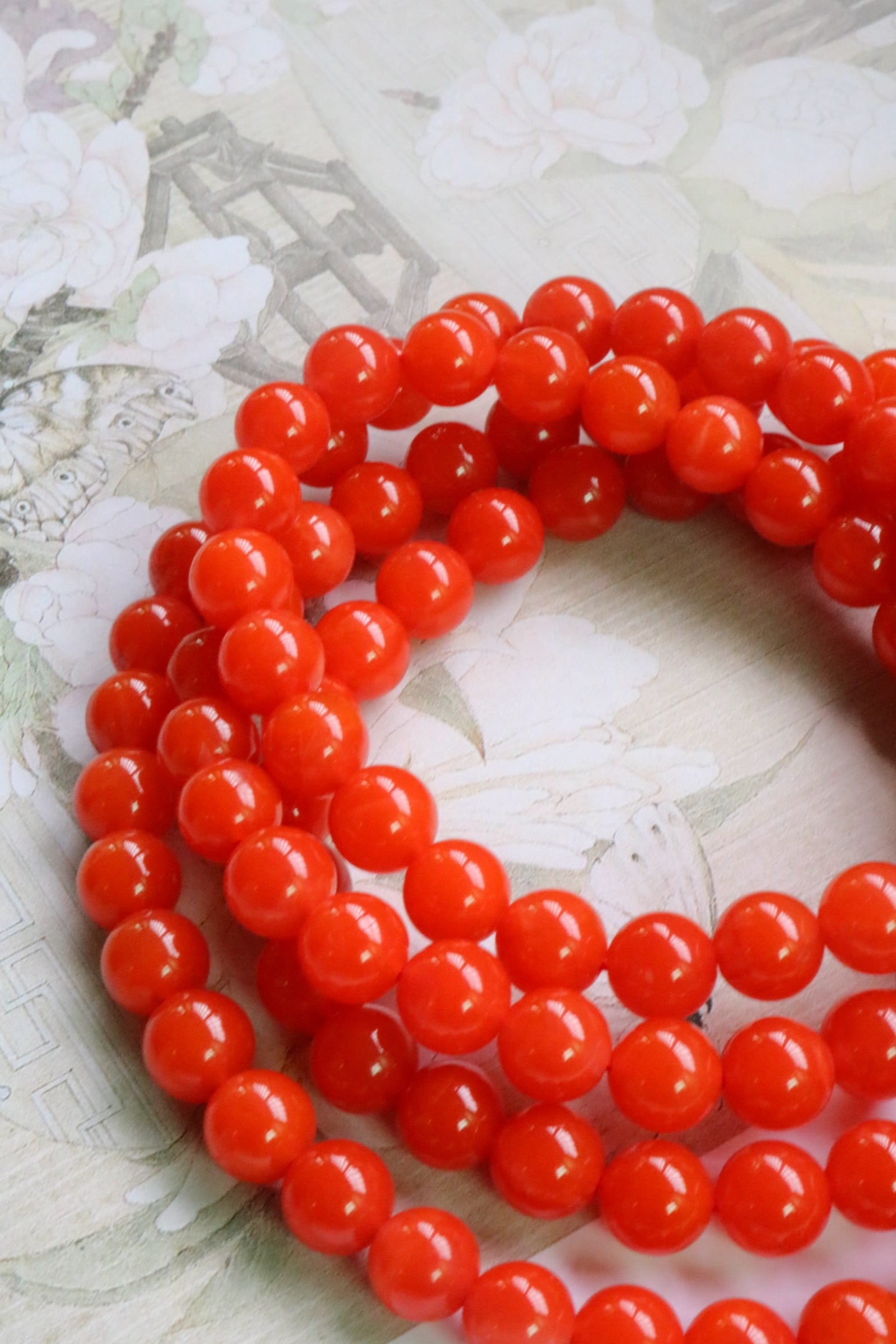 8.8mm Nanhong Agate Beads Hand Chain w Certificate - 3
