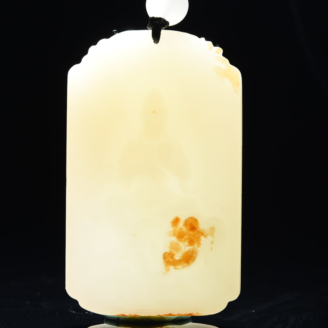 Hetian Jade Hand-carved Samantabhadra & Elephant Pendant w Certificate - 4