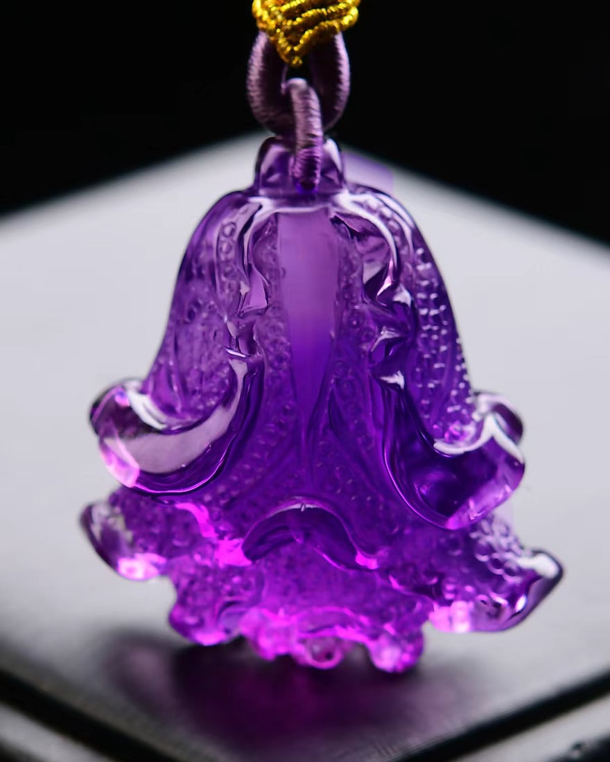 Amethyst Pendant - Fortune Cabbage - 2