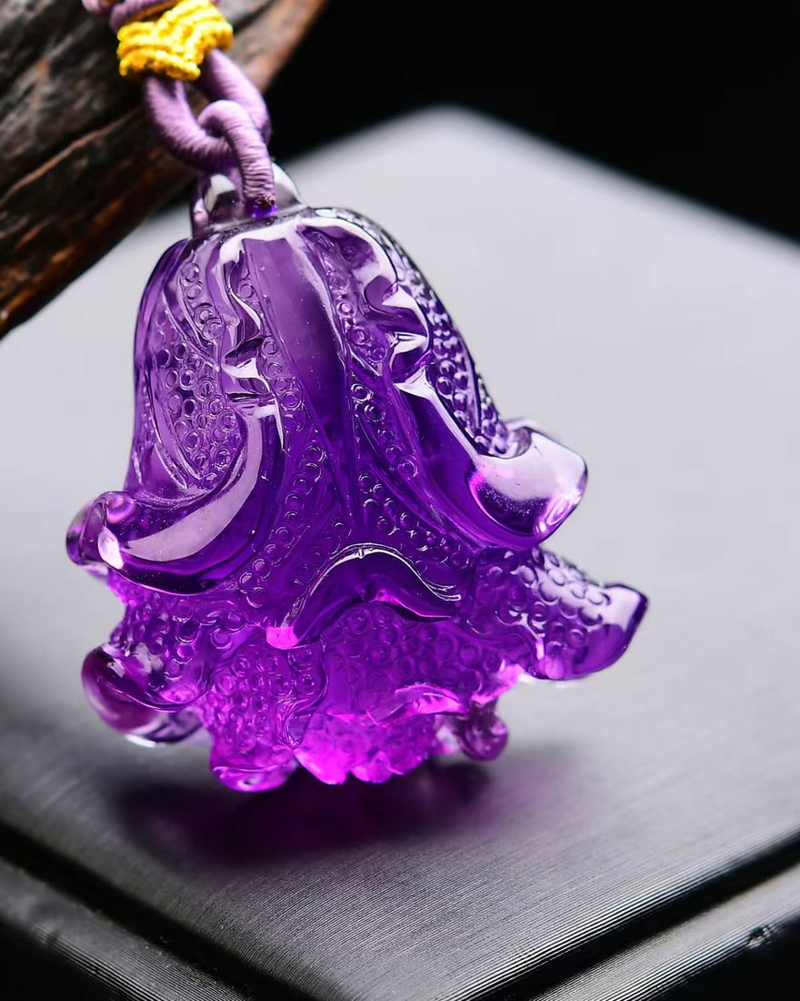 Amethyst Pendant - Fortune Cabbage - 3