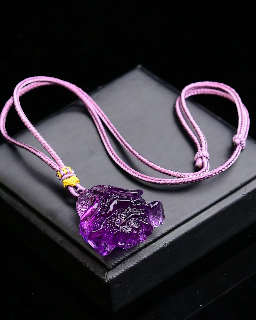 Amethyst Pendant - Fortune Cabbage - 5