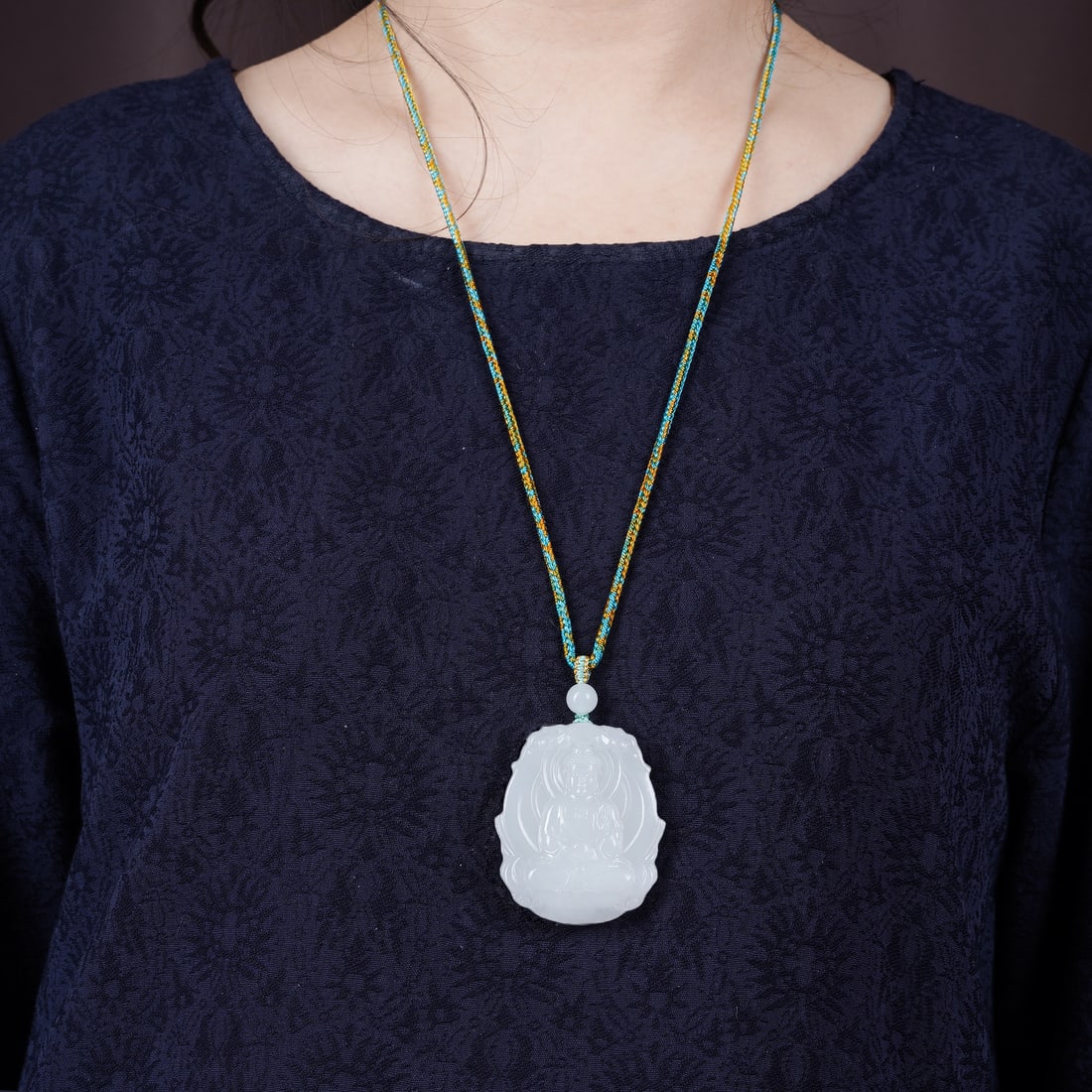 White Hertian Jade Pendant - Buddha - 5