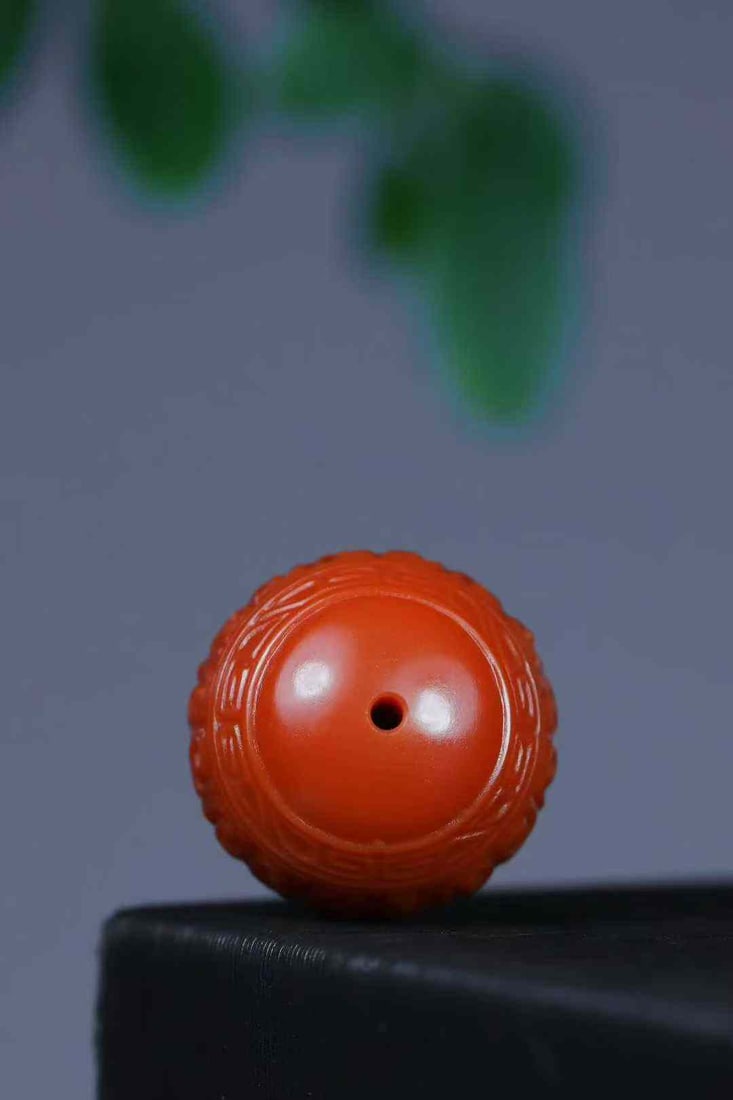 Nanhong Agate Bead Pendant w Certificate - 3