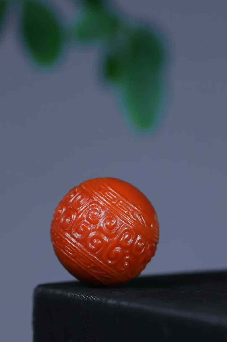 Nanhong Agate Bead Pendant w Certificate - 4