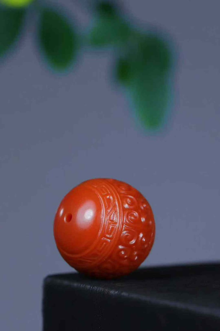 Nanhong Agate Bead Pendant w Certificate - 5