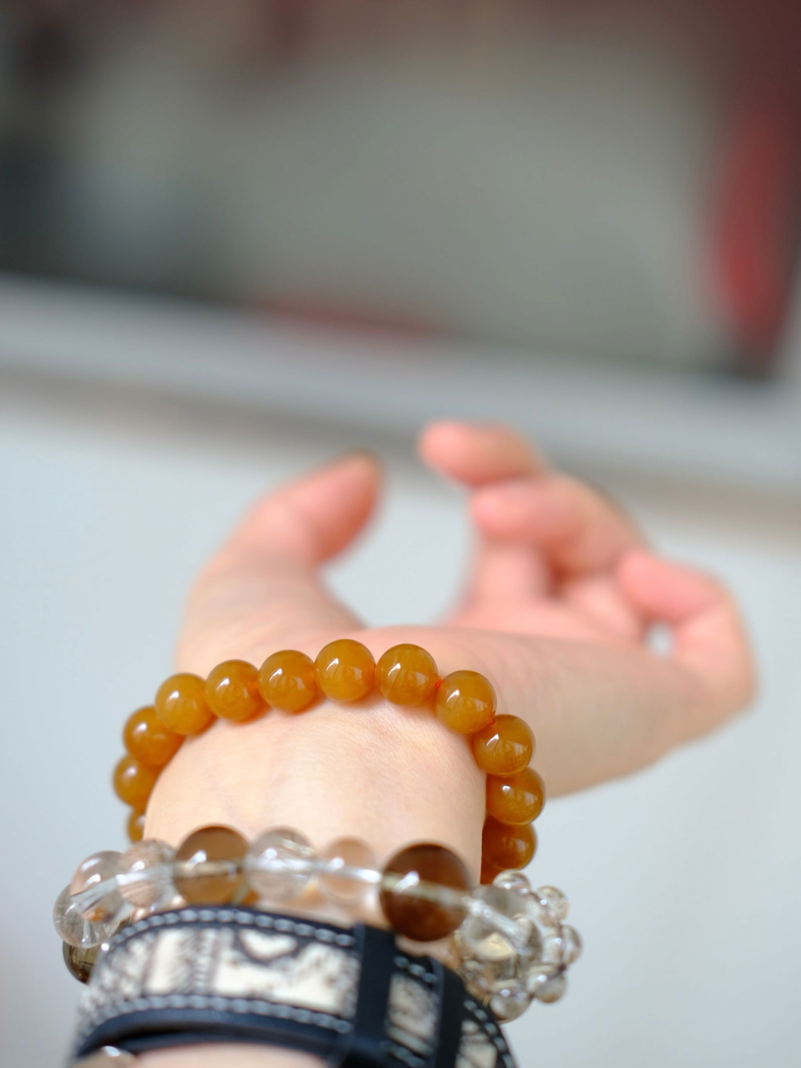 10mm Hetian Jade Beads Bracelet Bangle w Certificate - 5