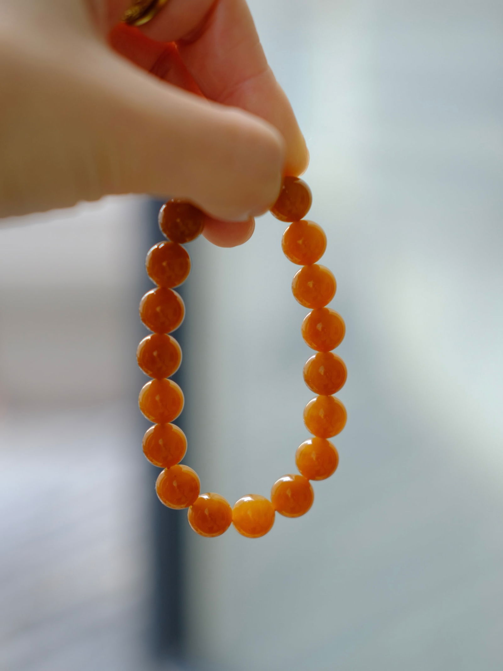 10mm Hetian Jade Beads Bracelet Bangle w Certificate - 6