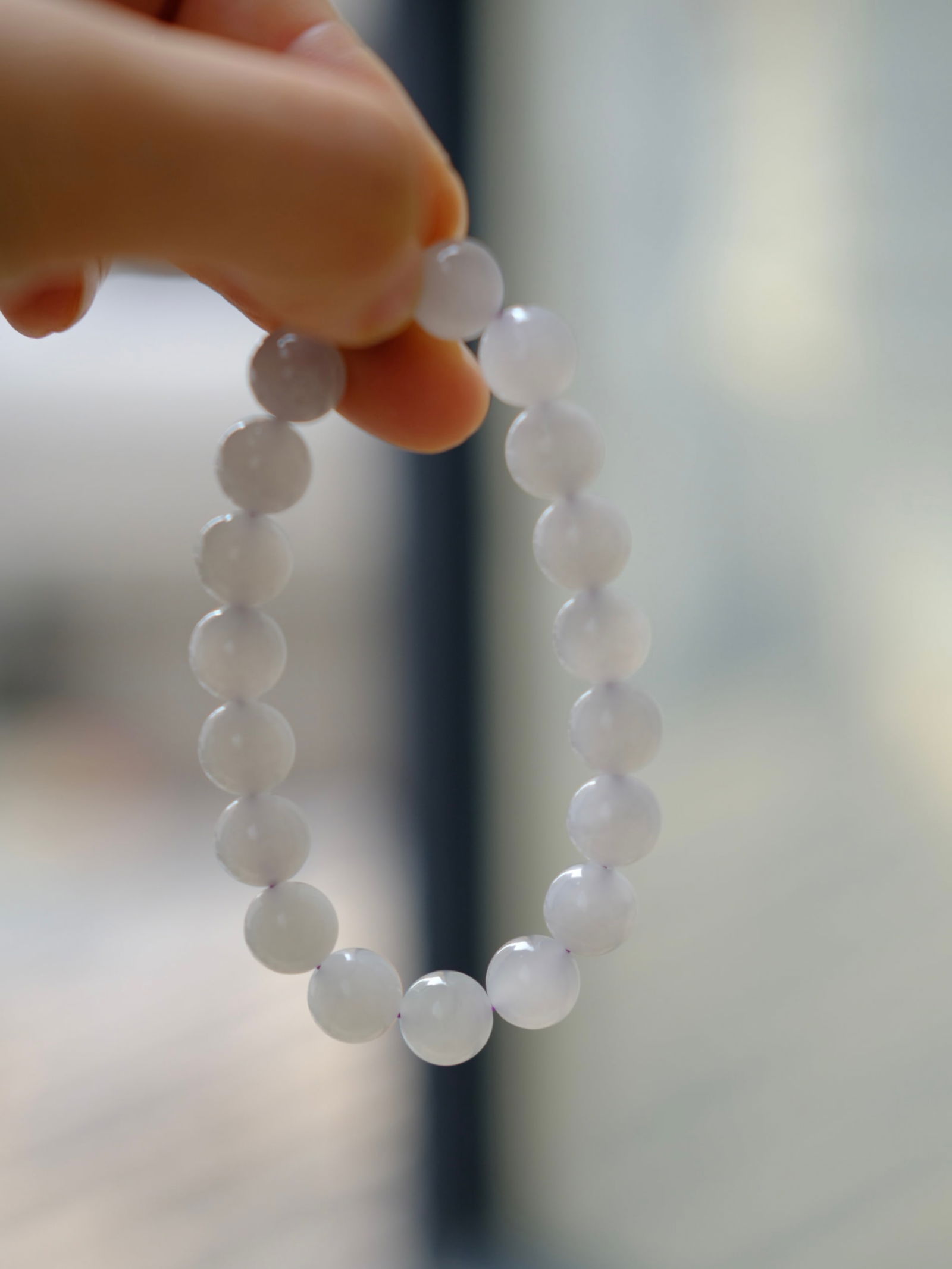 10mm Purple Hetian Jade Beads Bracelet Bangle w Certificate - 7