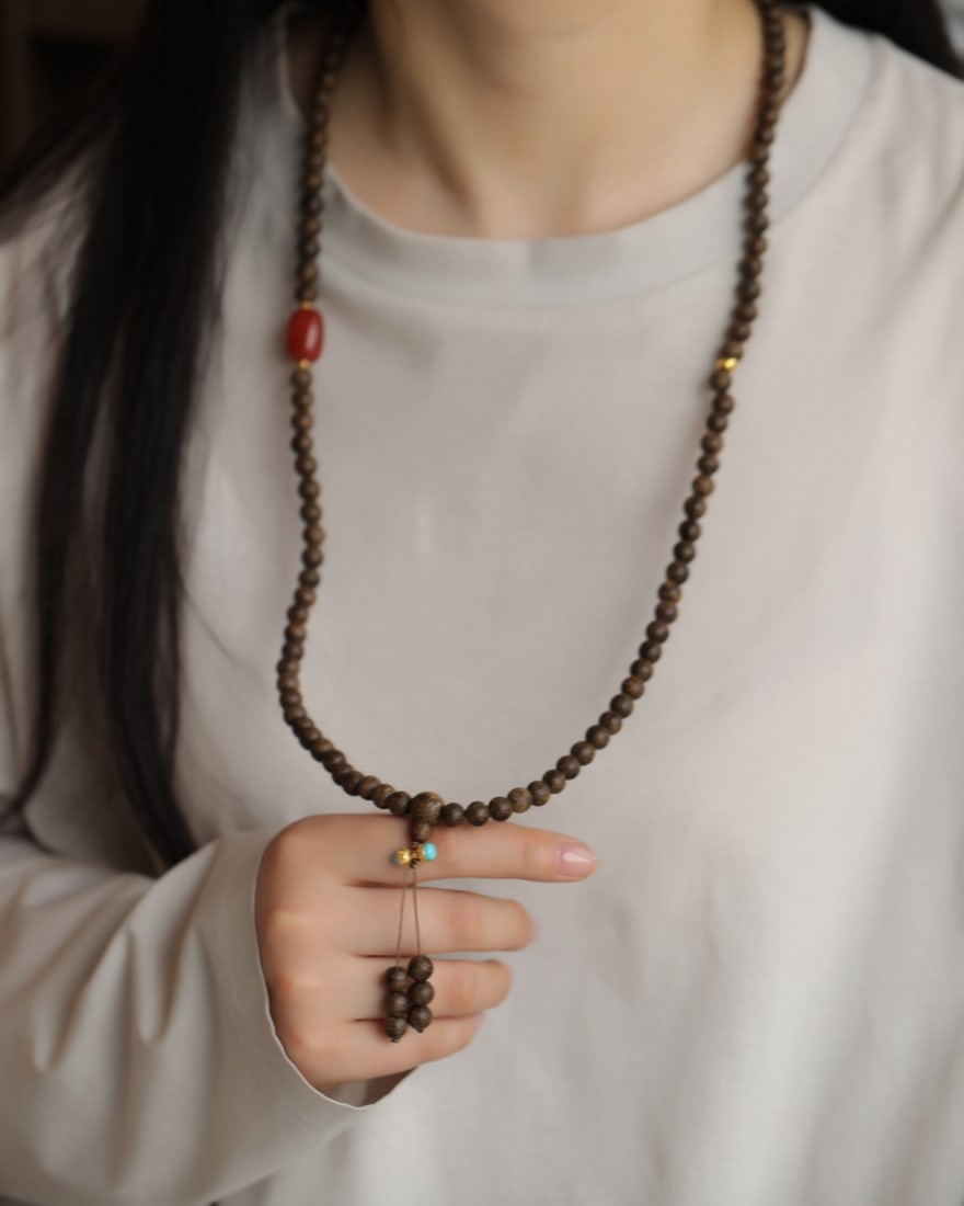 Chenxiang Wood,Nanhong Agate Hand Chain - 2