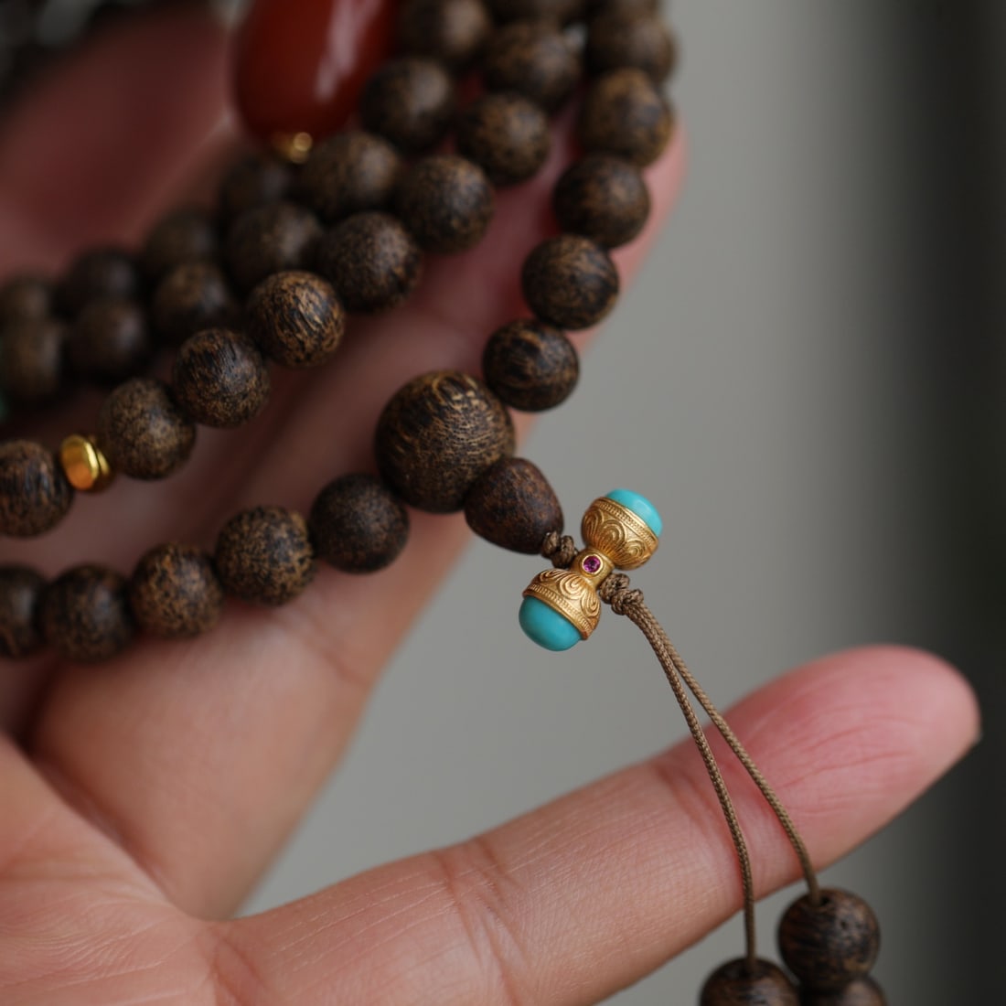 Chenxiang Wood,Nanhong Agate Hand Chain - 4