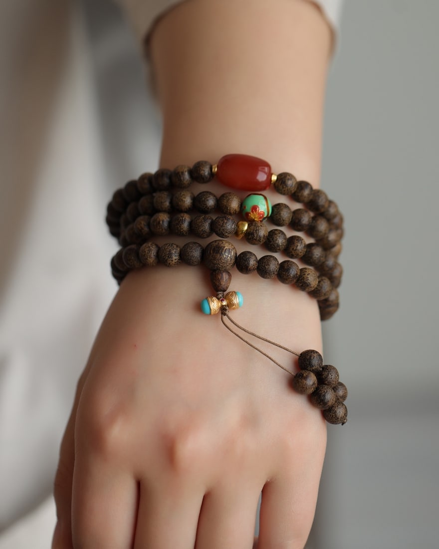 Chenxiang Wood,Nanhong Agate Hand Chain - 6