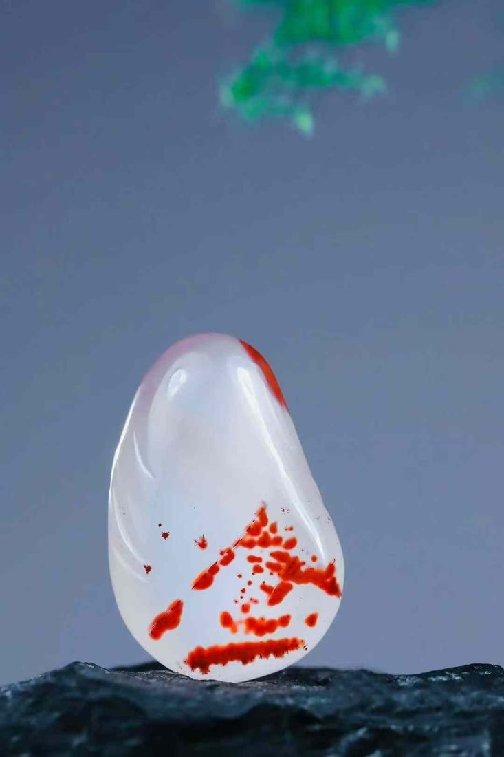 Nanhong Agate Original Stone Pendant w Certificate - 2