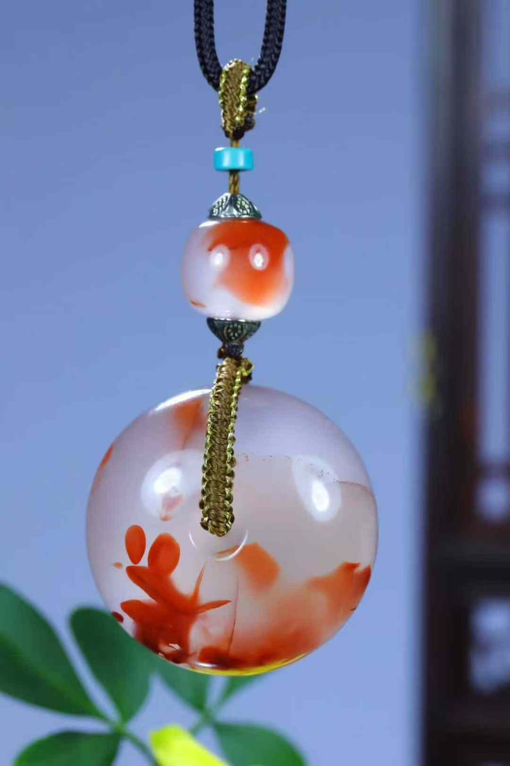 Natural Nanhong Agate Lucky Pendant w Certificate: Title: Natural Nanhong Agate Lucky Pendant w Certificate Origin: Chinese Date/Period: After2026 Materials: Nanhong Agate Dimensions: 32x20(mm) 1.26x0.79(inches) Weight 0.08 lbs/34.3g Reserve: