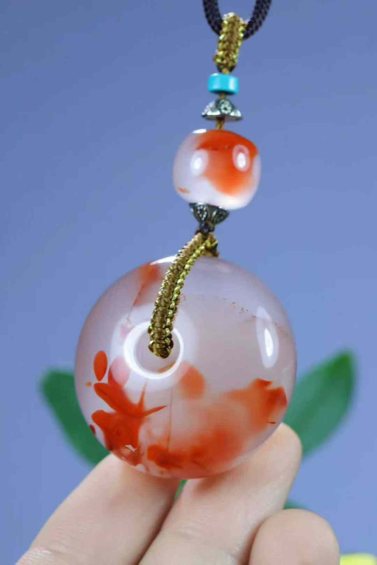 Natural Nanhong Agate Lucky Pendant w Certificate - 5