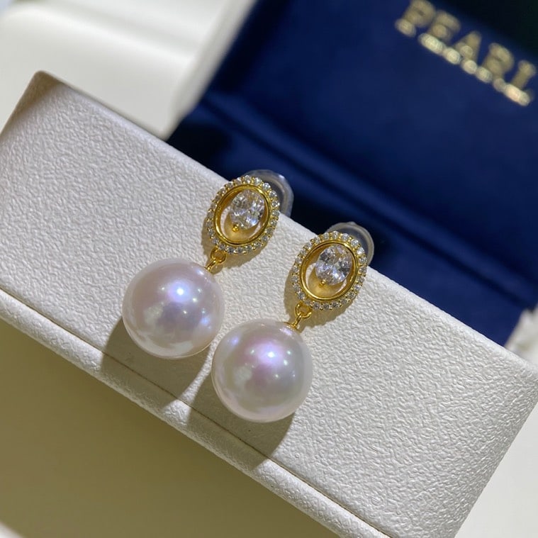 Silver Inlay Pearl Earrings - 4