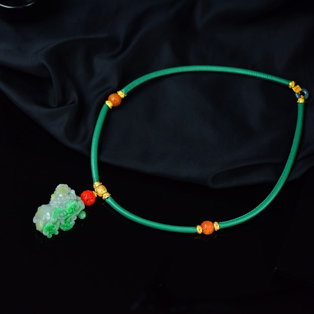 Green Jadeite Pendant - Pixiu - 4