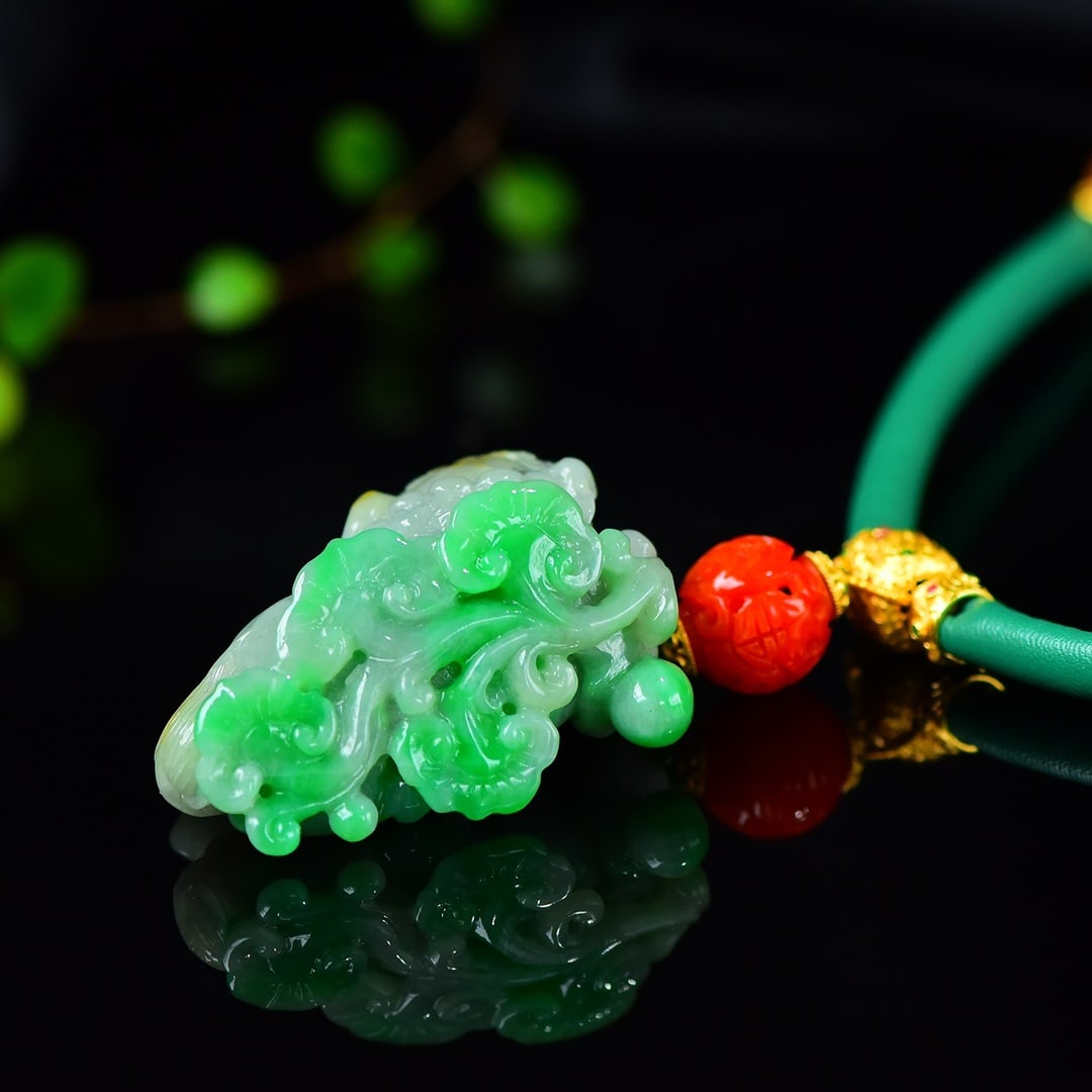 Green Jadeite Pendant - Pixiu - 6