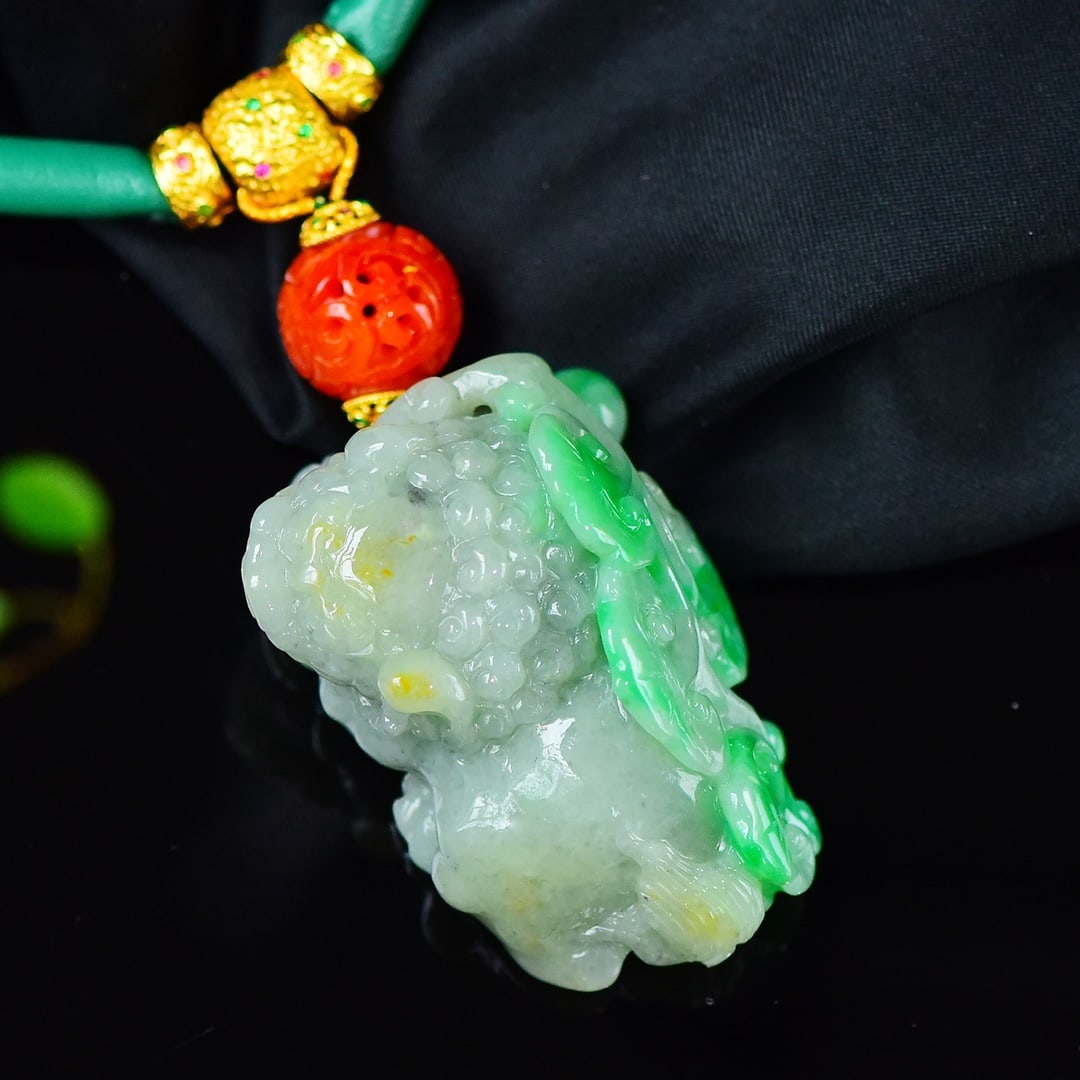 Green Jadeite Pendant - Pixiu - 7