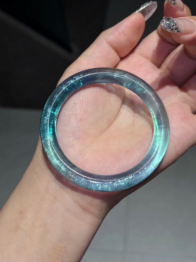 Inside Diameter 55.3mm Natural Aquamarine Bracelet - 4