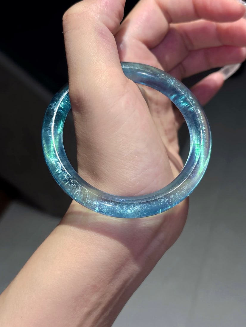 Inside Diameter 55.3mm Natural Aquamarine Bracelet - 5