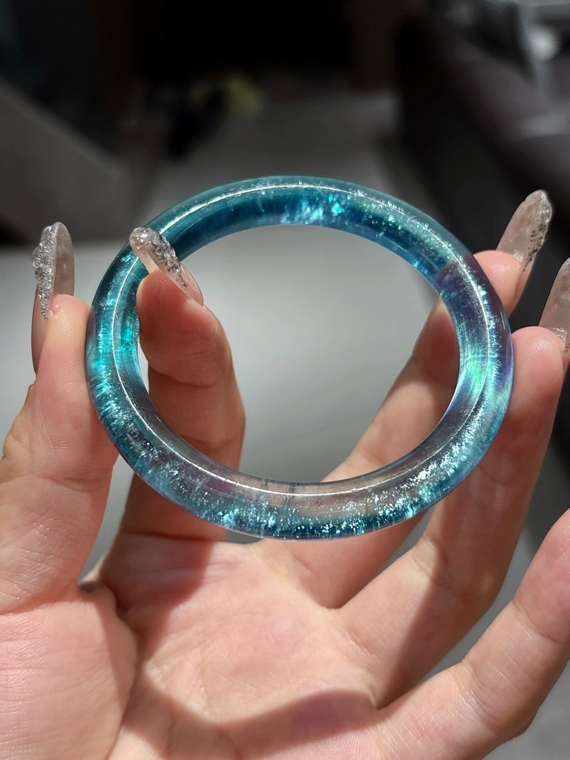 Inside Diameter 55.3mm Natural Aquamarine Bracelet - 7