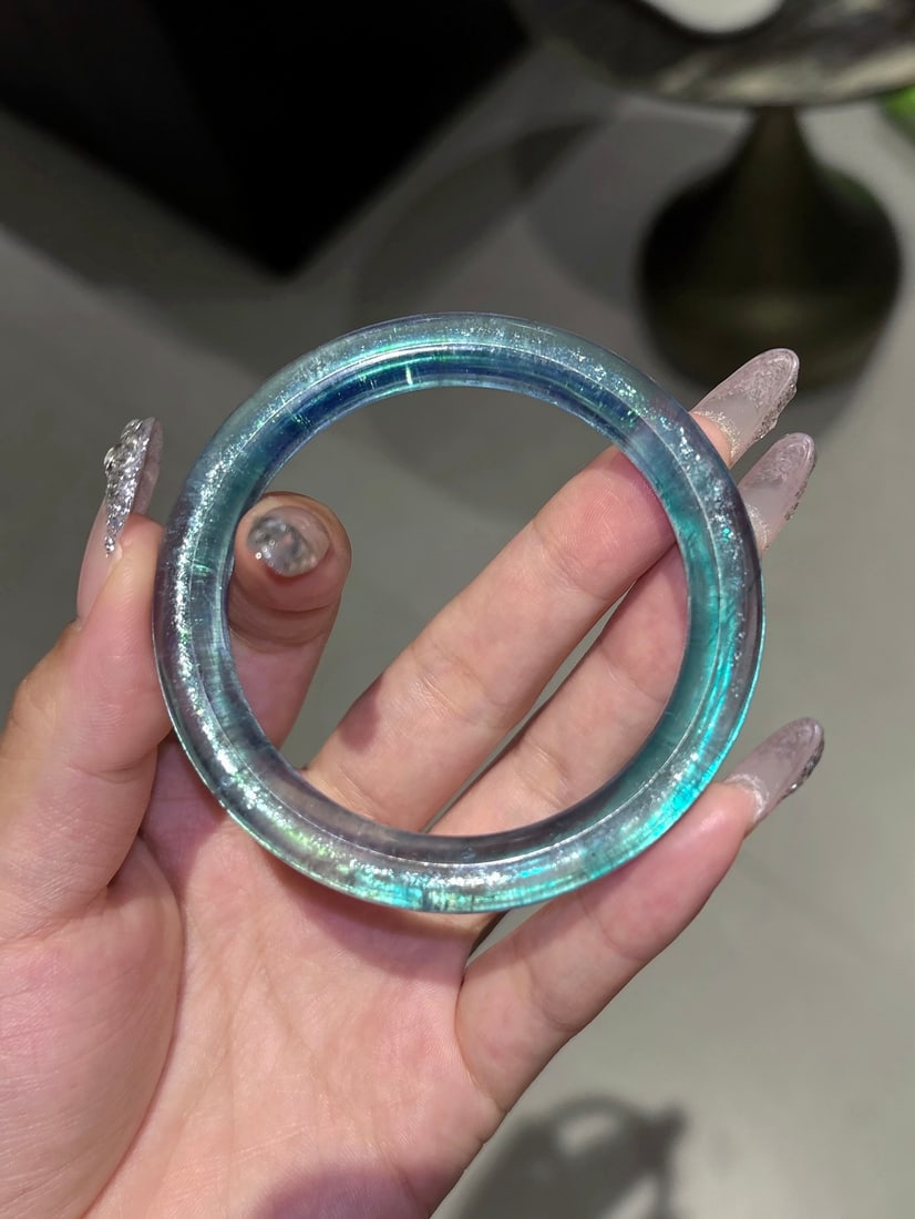 Inside Diameter 55.3mm Natural Aquamarine Bracelet - 8