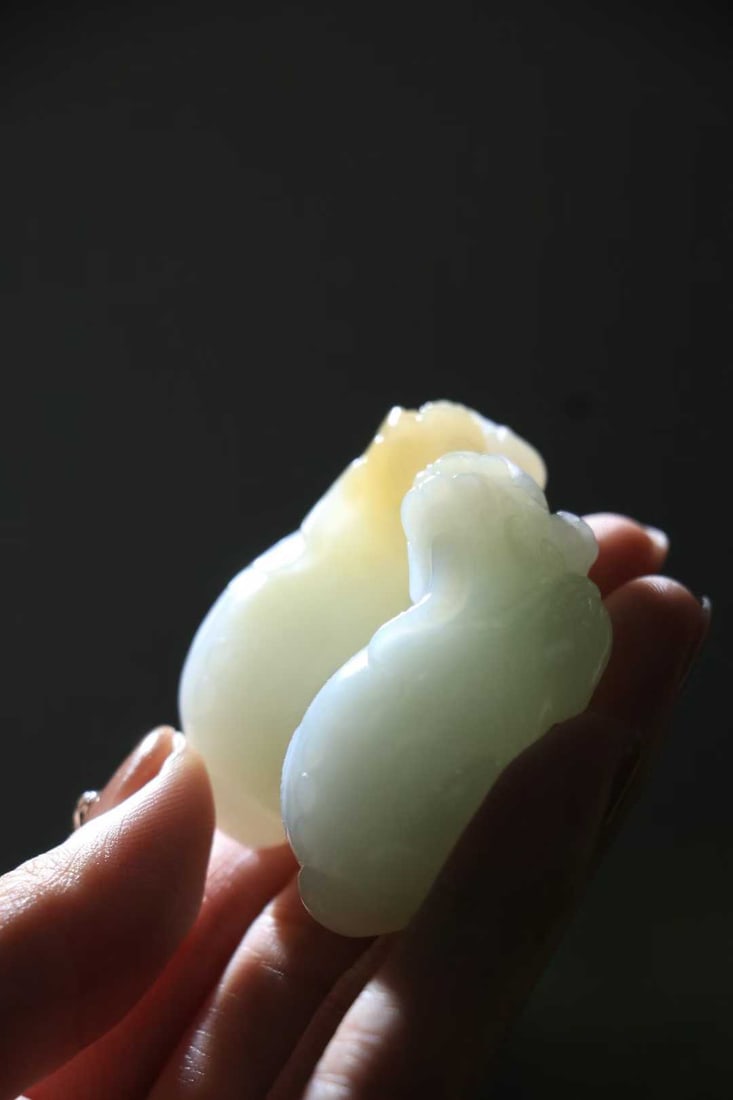 A Pair Hetian Jade Pendant - Pixiu - 6