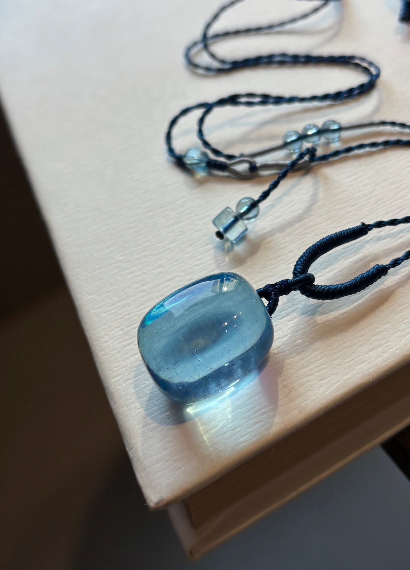 Natural Aquamarine Pendant w Certificate - 2