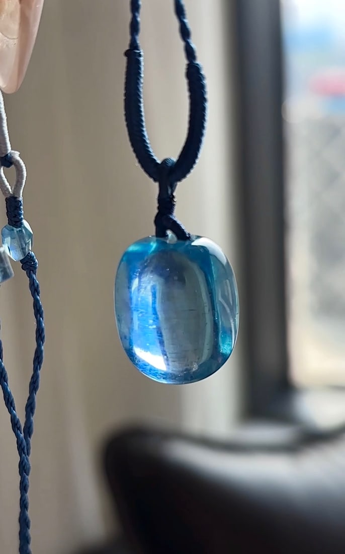 Natural Aquamarine Pendant w Certificate - 4