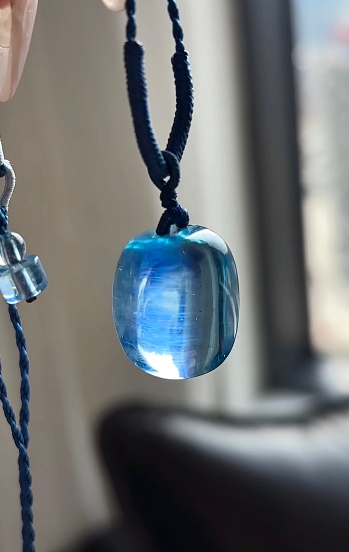 Natural Aquamarine Pendant w Certificate - 5