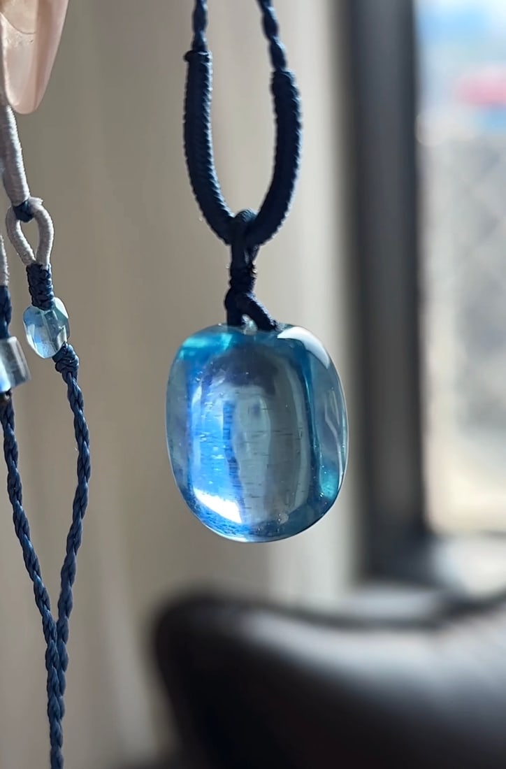Natural Aquamarine Pendant w Certificate - 6