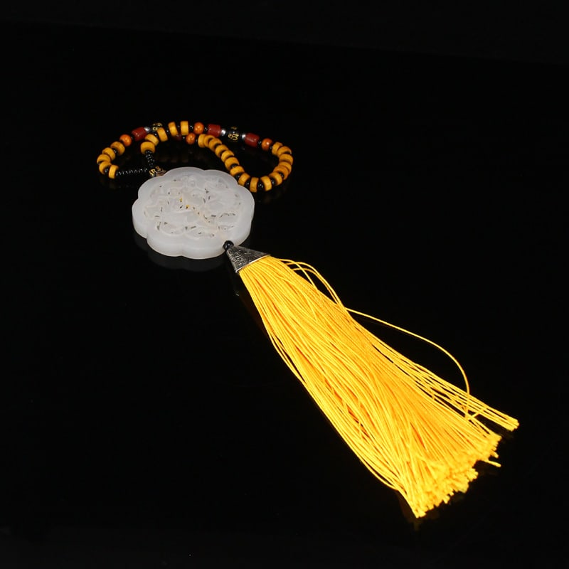 Openwork Hetian Jade Pendant - Fish - 4