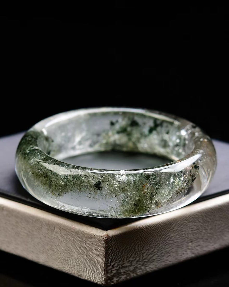 Inside Diameter 52mm Green Crystal Bracelet w Certificate - 2