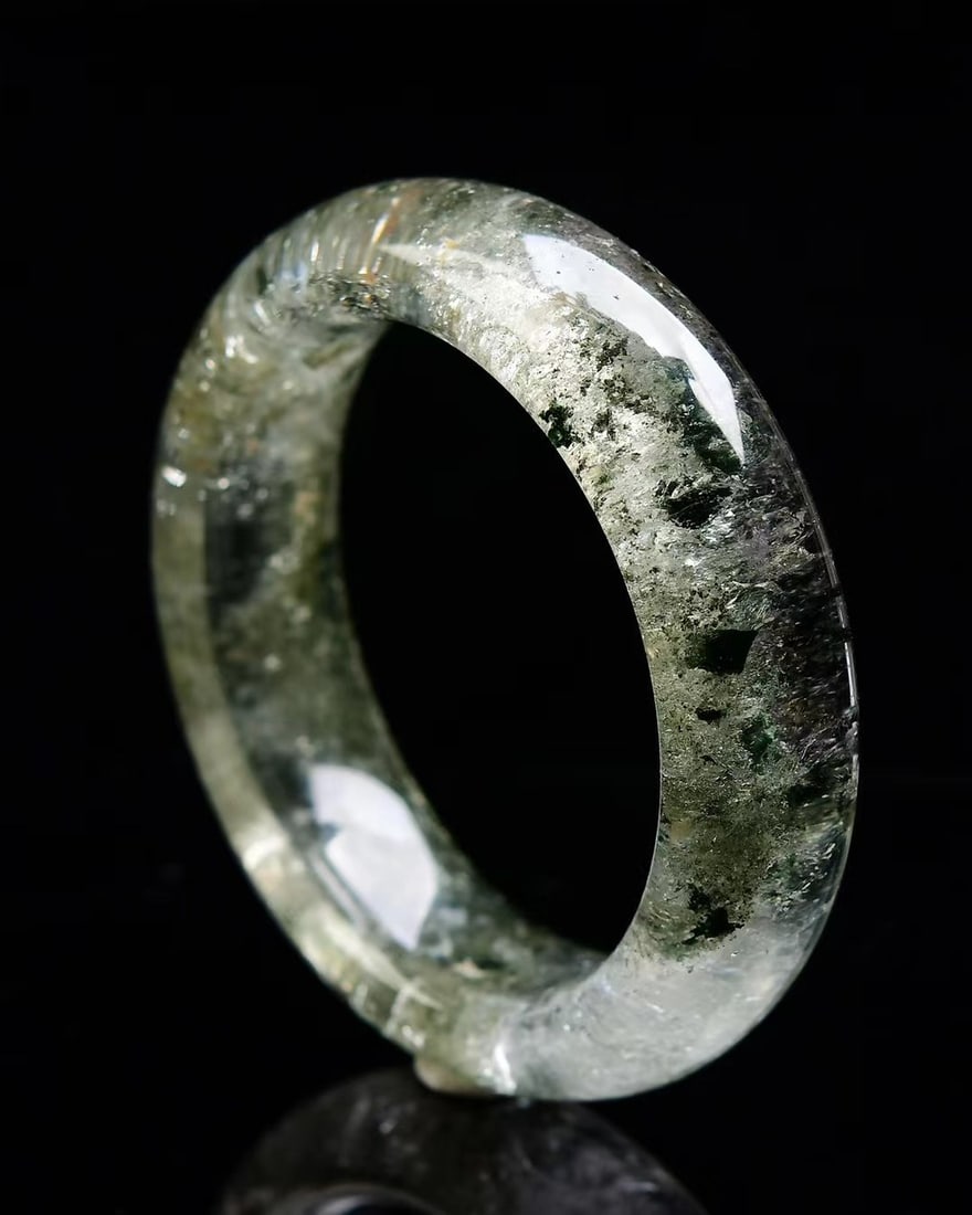 Inside Diameter 52mm Green Crystal Bracelet w Certificate - 5