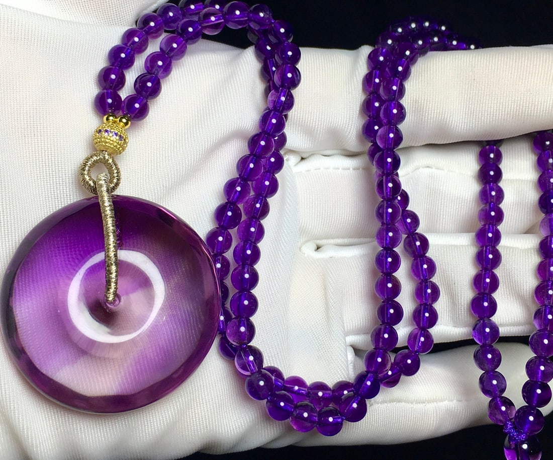 Natural Amethyst Lucky Pendant with Necklace - 2