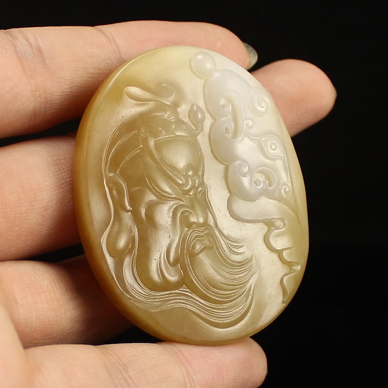 Hetian Jade Pendant - Guangong - 3