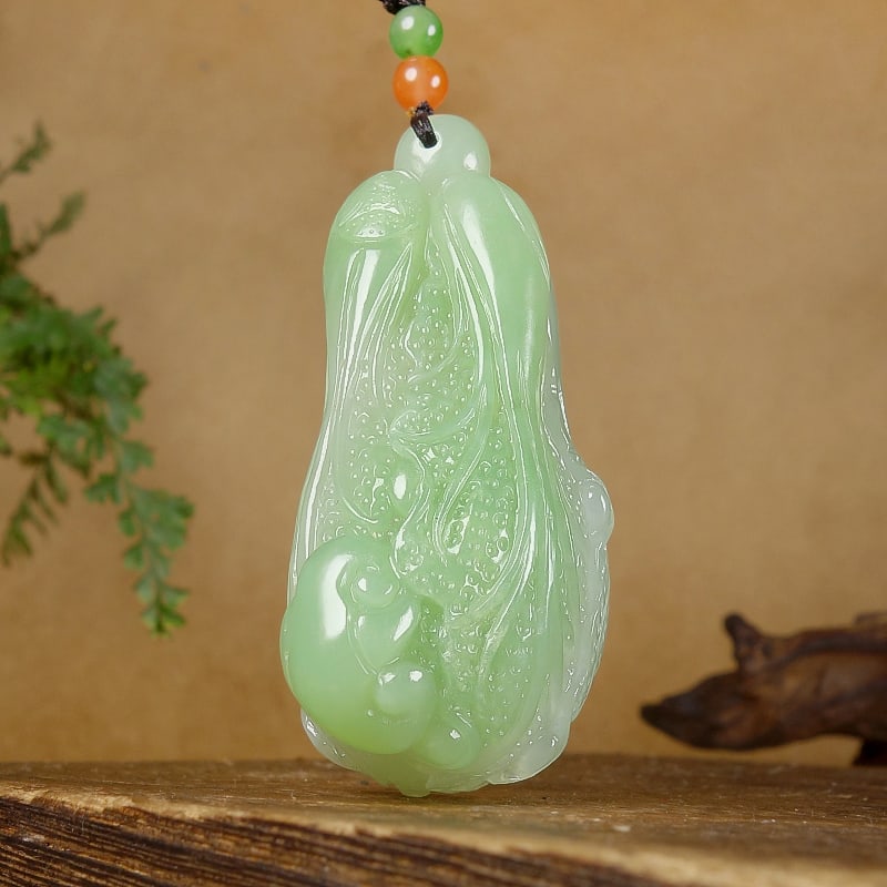 Hetian Jade Pendant - Ruyi Cabbage - 2