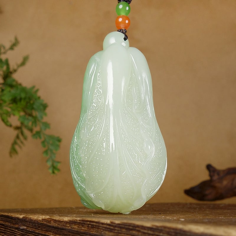 Hetian Jade Pendant - Ruyi Cabbage - 3