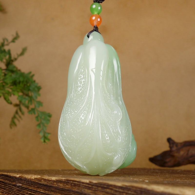 Hetian Jade Pendant - Ruyi Cabbage - 4