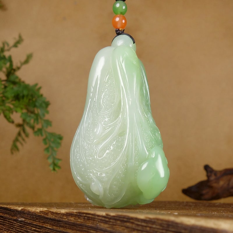 Hetian Jade Pendant - Ruyi Cabbage - 5