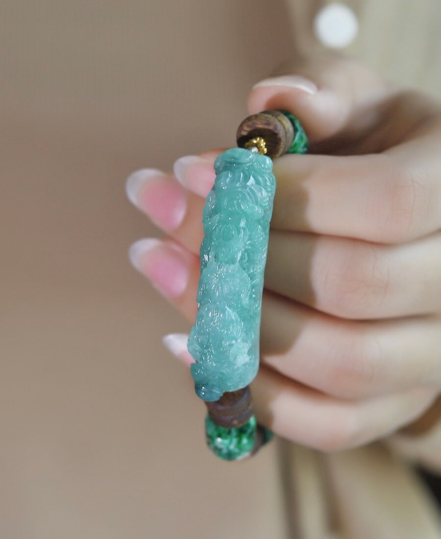 Green Jadeite,Red Jadeite,Chenxiang Wood Hand Chain - 6