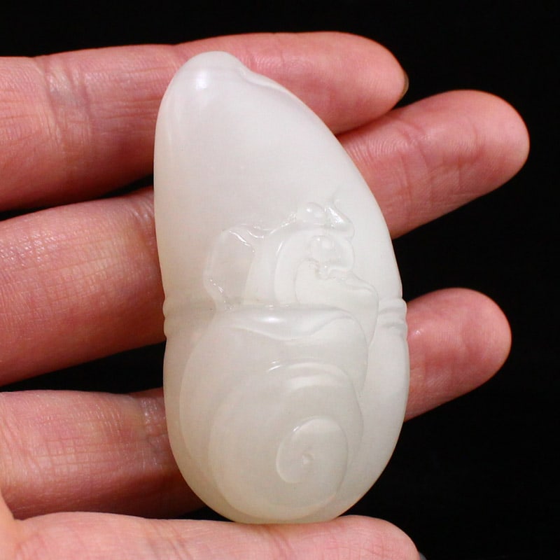 Hetian Jade Pendant - Snail - 5