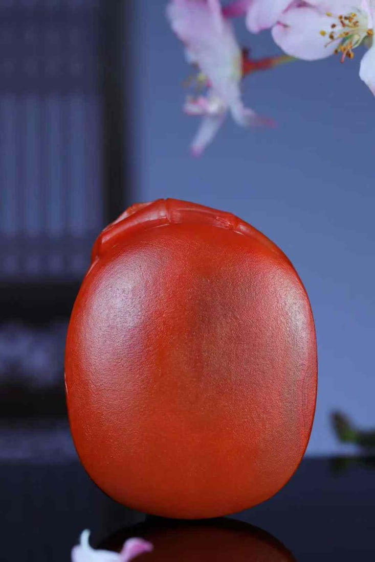 Natural Nanhong Agate Hand-Carved Horse Pendant with Certificate - 4